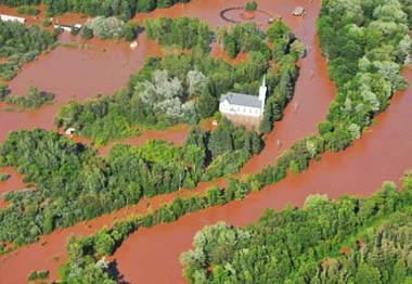 Aerial photo of the 2016 flood.